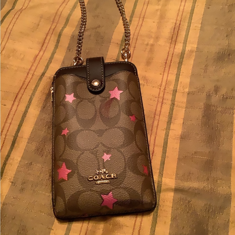 Coach Brown and Pink Crossbody Bag